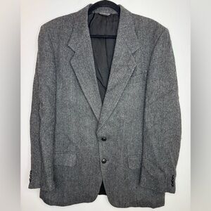 Herringbone Classic Gray wool alpaca Men's Blazer size 42 regular